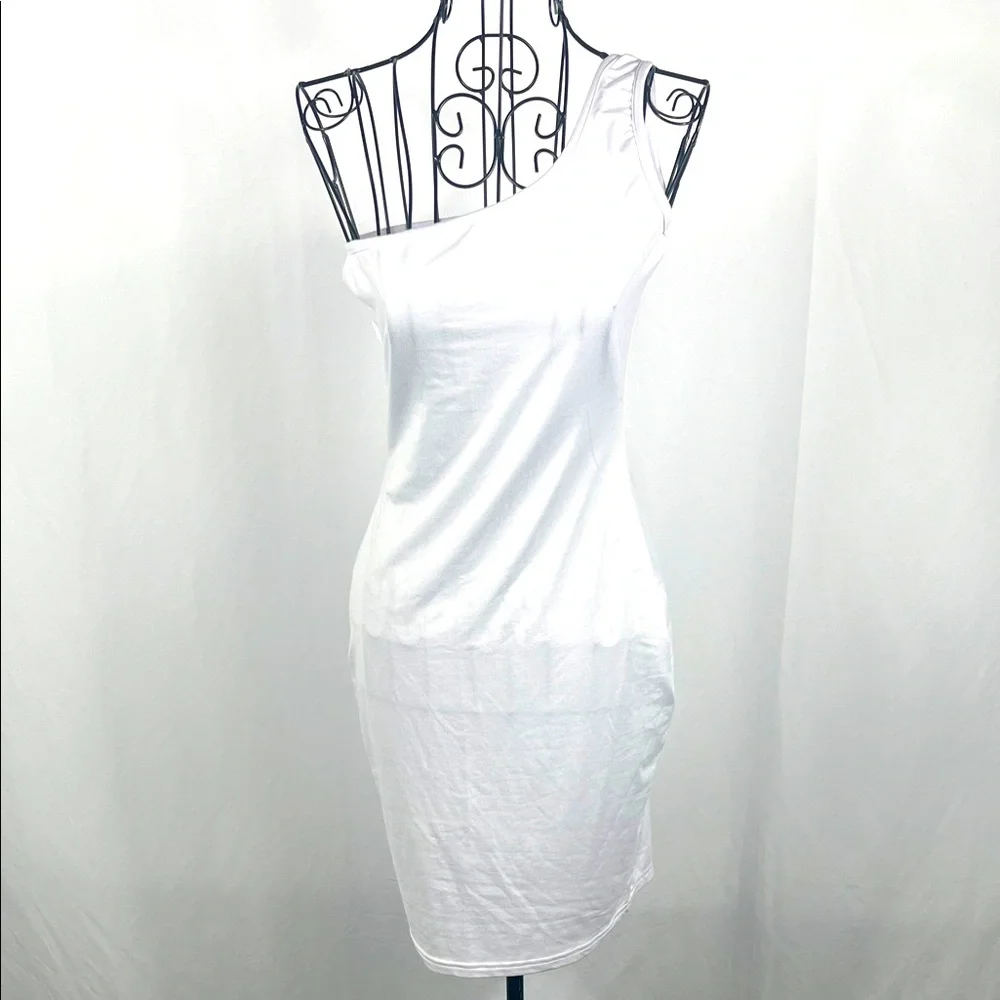 One-Shoulder White Mini Dress Women’s Small